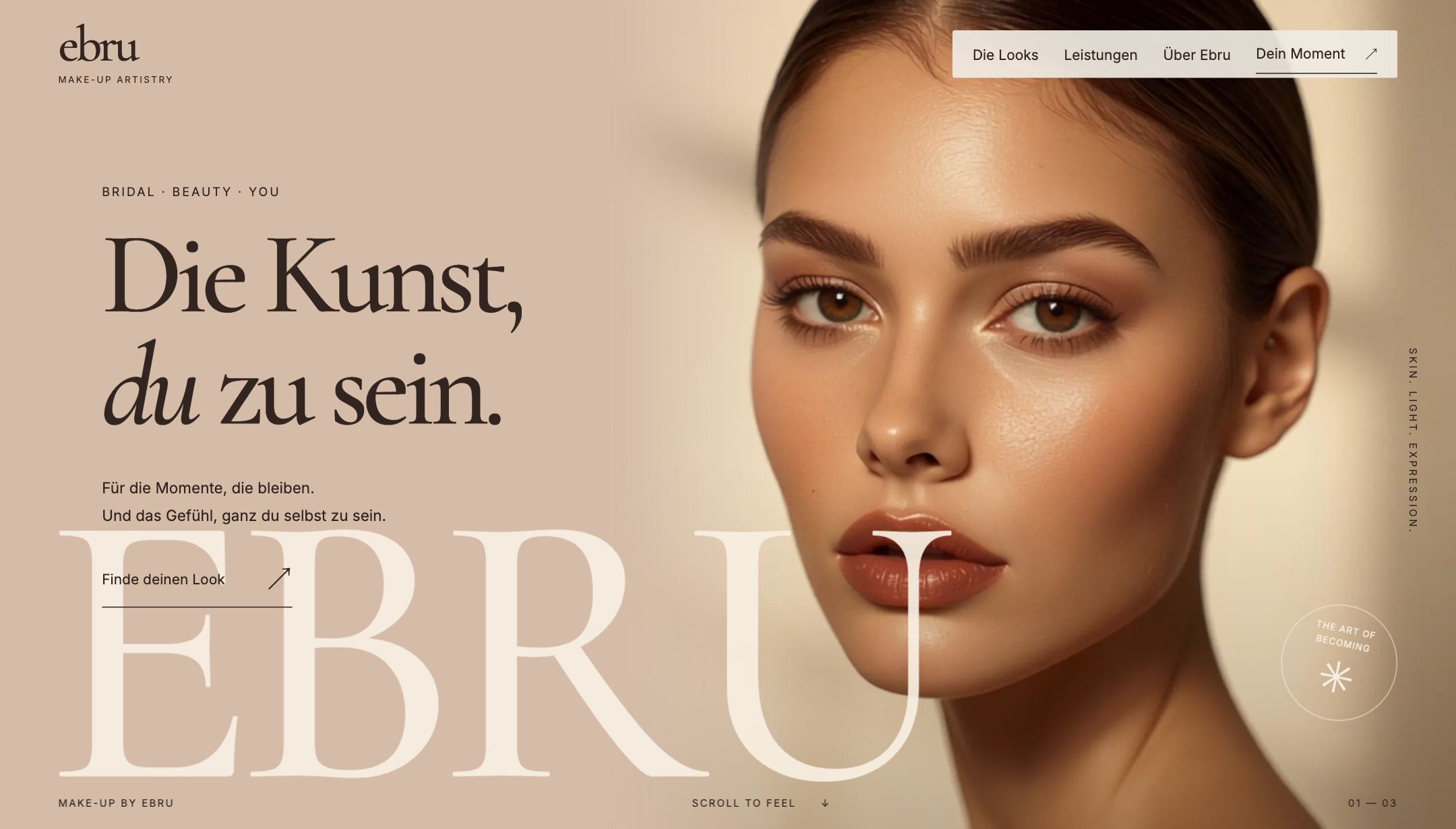 Website von Ebru MUA, Make-up Artistry