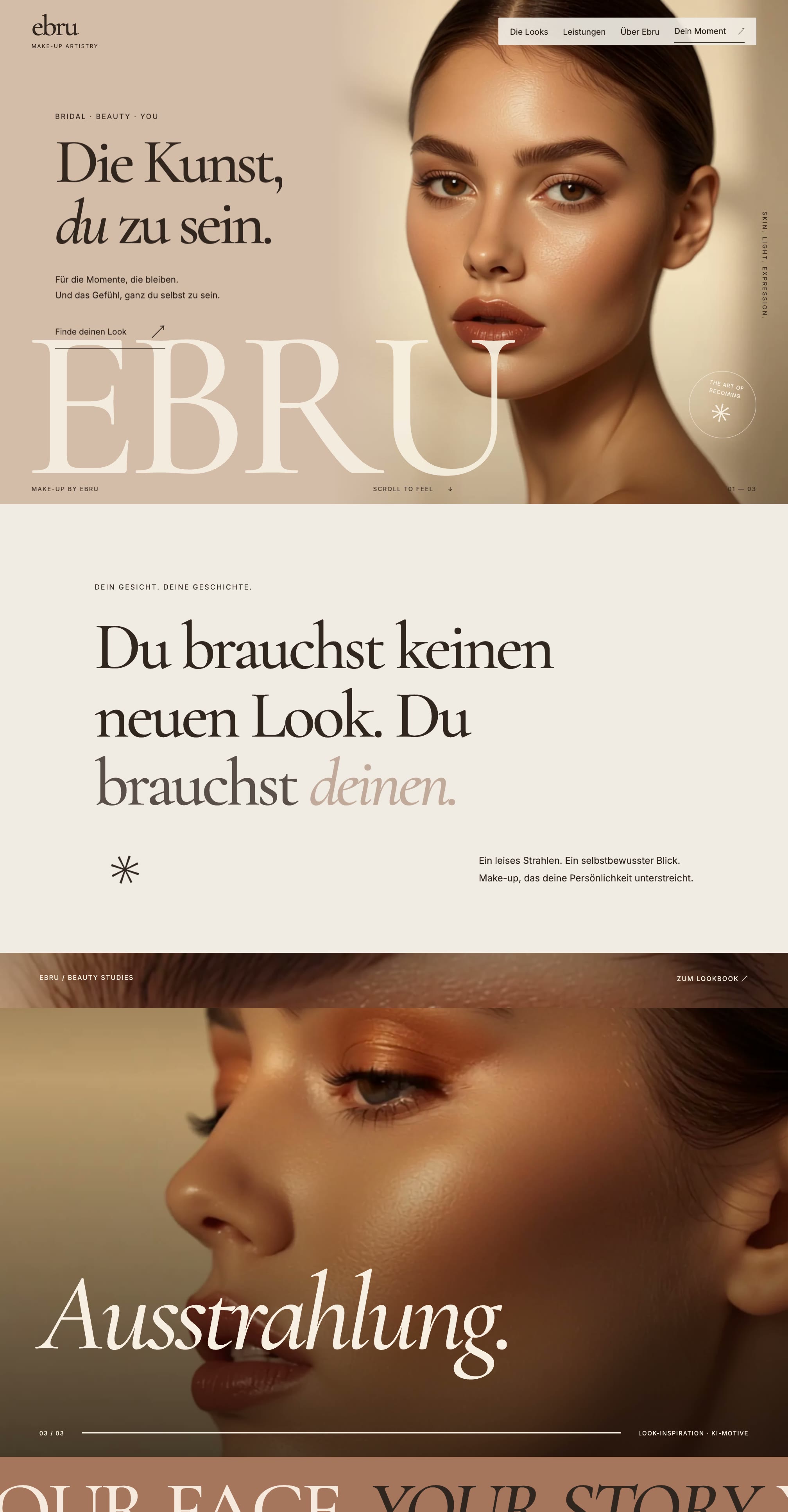 Website Ebru MUA auf dem Desktop