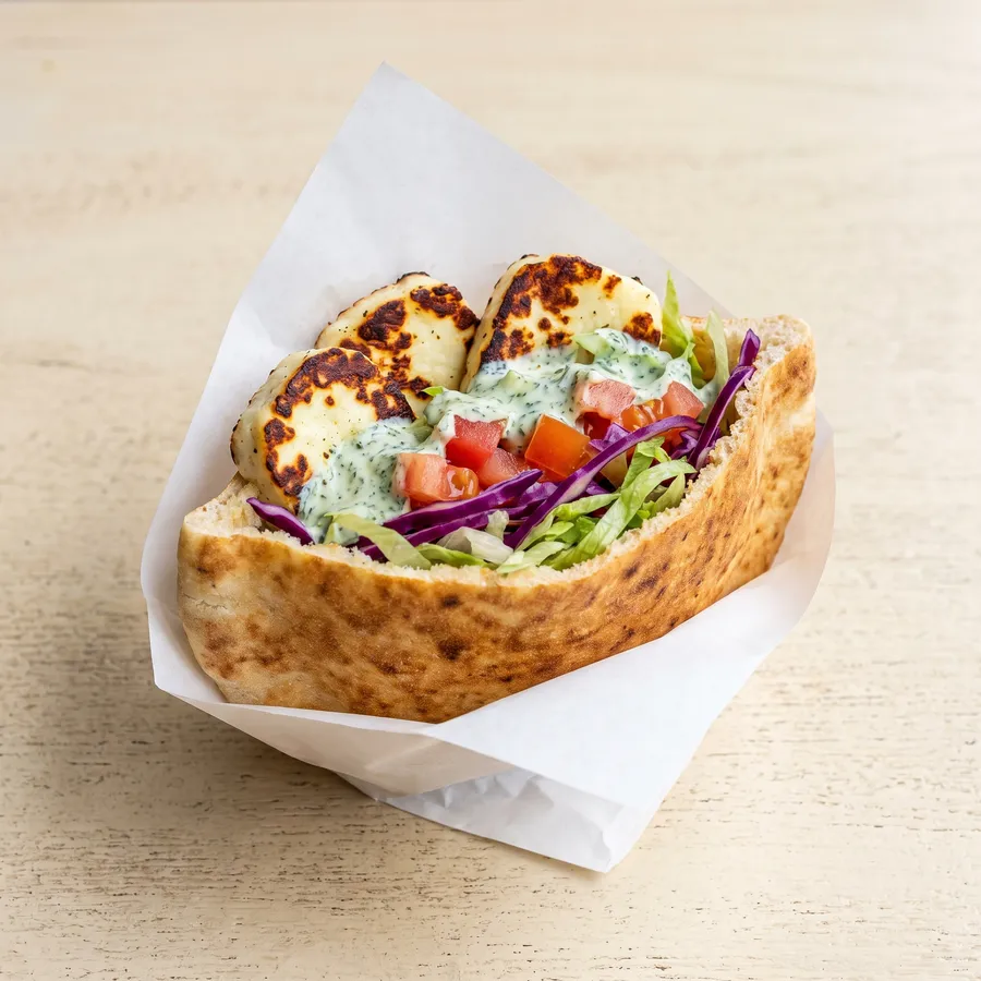 Halloumi-Döner im Fladenbrot
